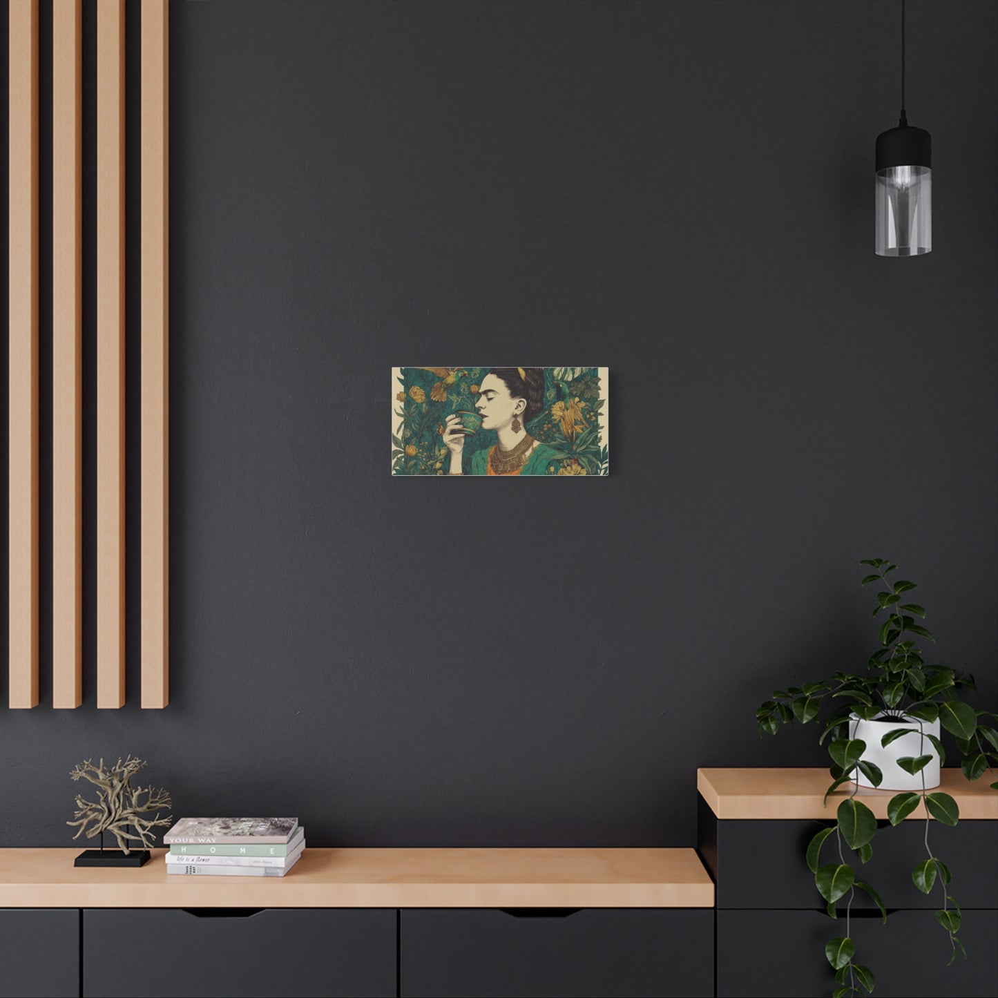 Frida Botanical Canvas Print — Vibrant Stretched Matte Wall Art