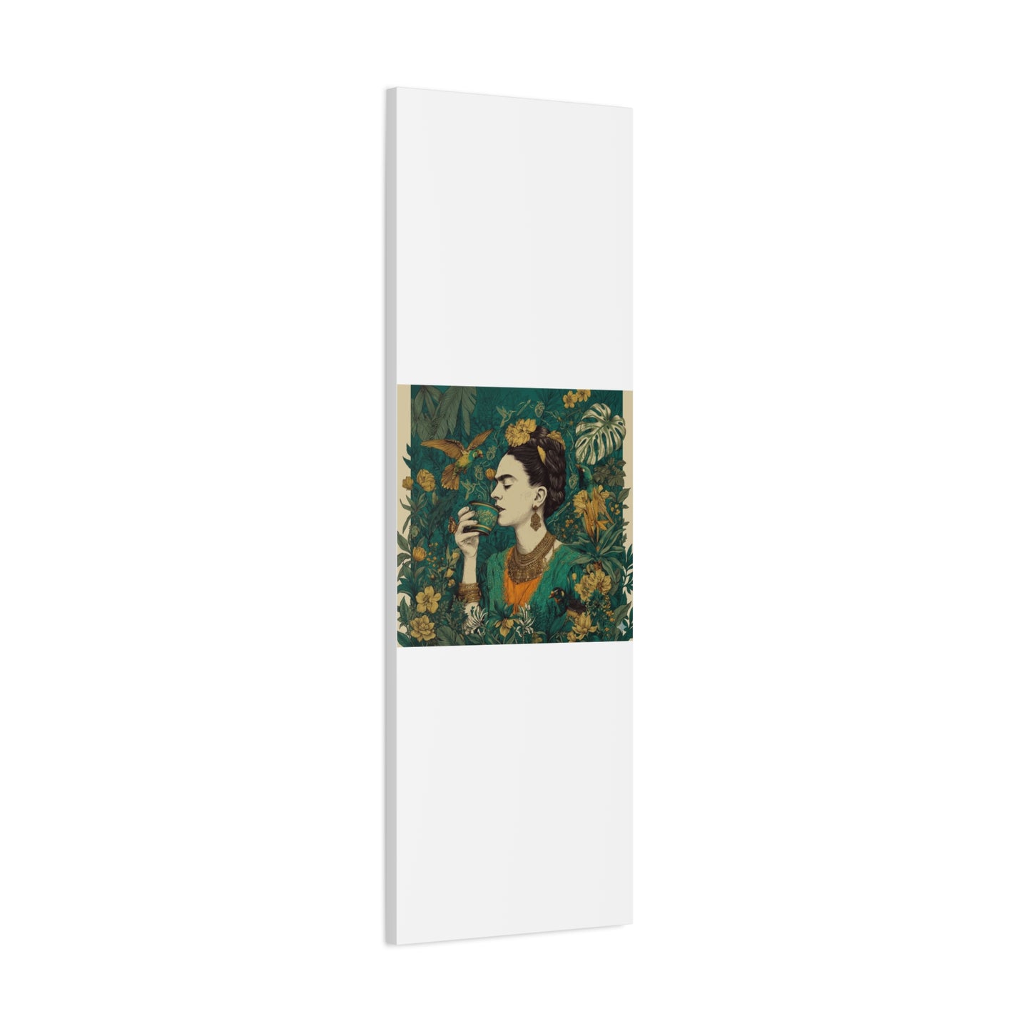 Frida Botanical Canvas Print — Vibrant Stretched Matte Wall Art