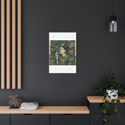 Frida Botanical Canvas Print — Vibrant Stretched Matte Wall Art