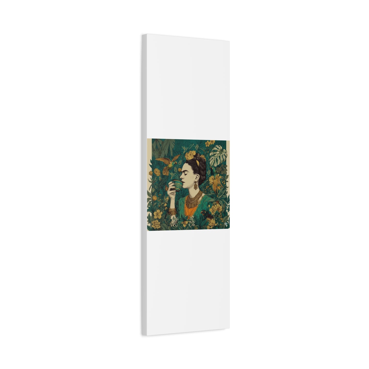 Frida Botanical Canvas Print — Vibrant Stretched Matte Wall Art