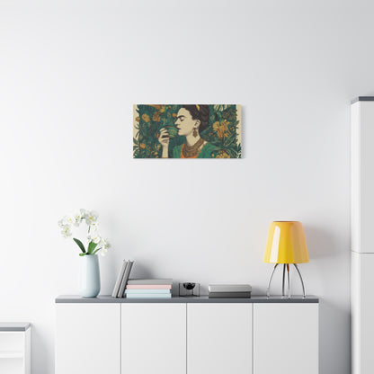 Frida Botanical Canvas Print — Vibrant Stretched Matte Wall Art