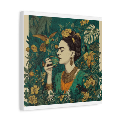 Frida Botanical Canvas Print — Vibrant Stretched Matte Wall Art
