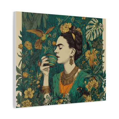 Frida Botanical Canvas Print — Vibrant Stretched Matte Wall Art