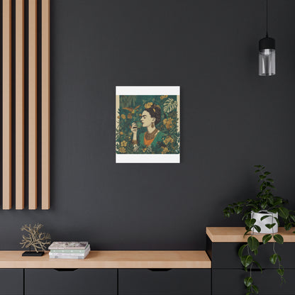 Frida Botanical Canvas Print — Vibrant Stretched Matte Wall Art