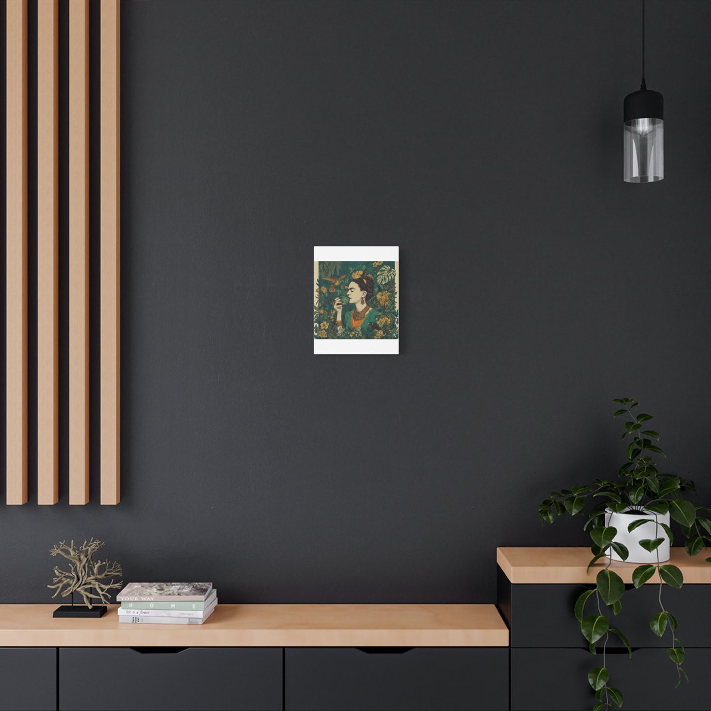 Frida Botanical Canvas Print — Vibrant Stretched Matte Wall Art