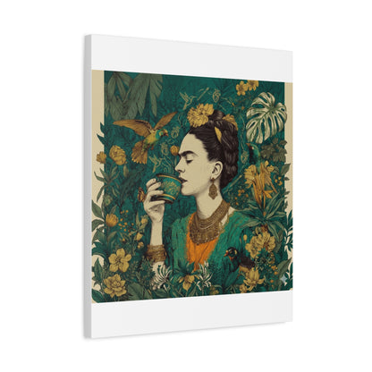 Frida Botanical Canvas Print — Vibrant Stretched Matte Wall Art