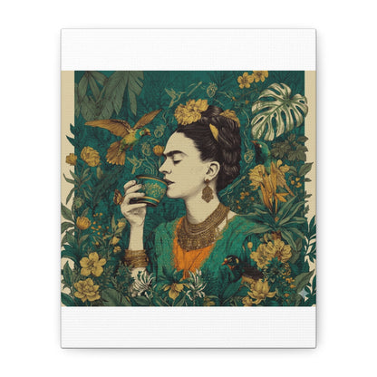 Frida Botanical Canvas Print — Vibrant Stretched Matte Wall Art